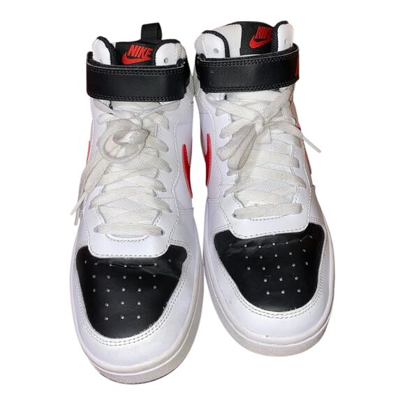 Nike Court Borough Mid 2 Boys Sz 7Y White Black Basketball Shoes Sneakers Unisex - Picture 3 of 8